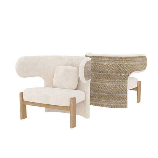 Liman Lounge Chair Natural Beige with Weaving Pita