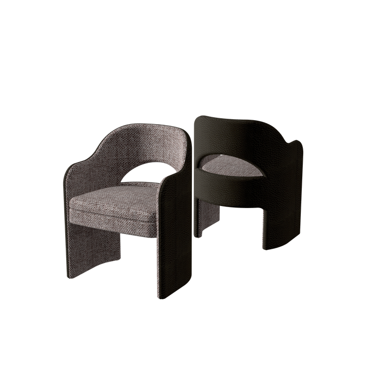 Sura Dining Chair Half Back Powder - Coffee