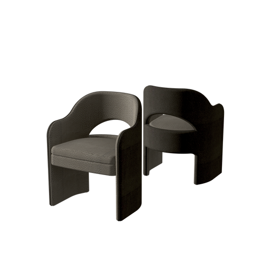 Sura Dining Chair Half Back Choco - Coffee