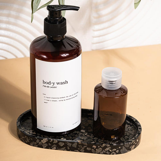 TMAC Plateau Terrazo Oval Charcoal Black Tray