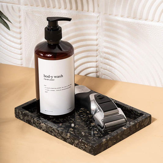 TMAC Belneo Terrazzo Square Charcoal Black Tray