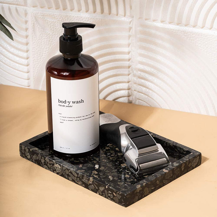 TMAC Belneo Terrazzo Square Charcoal Black Tray