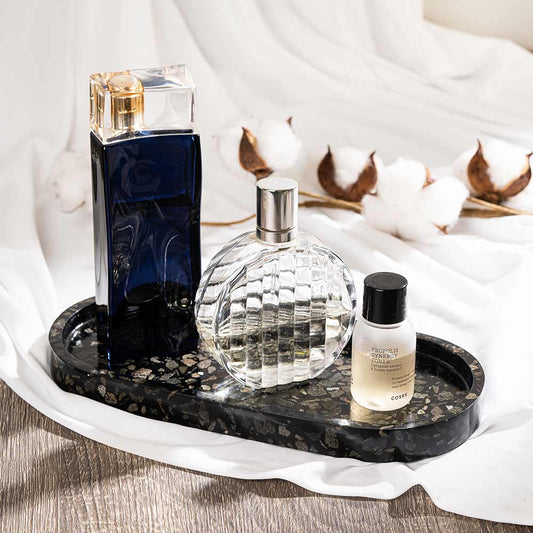 TMAC Plateau Terazzo Big Oval Charcoal Black Tray