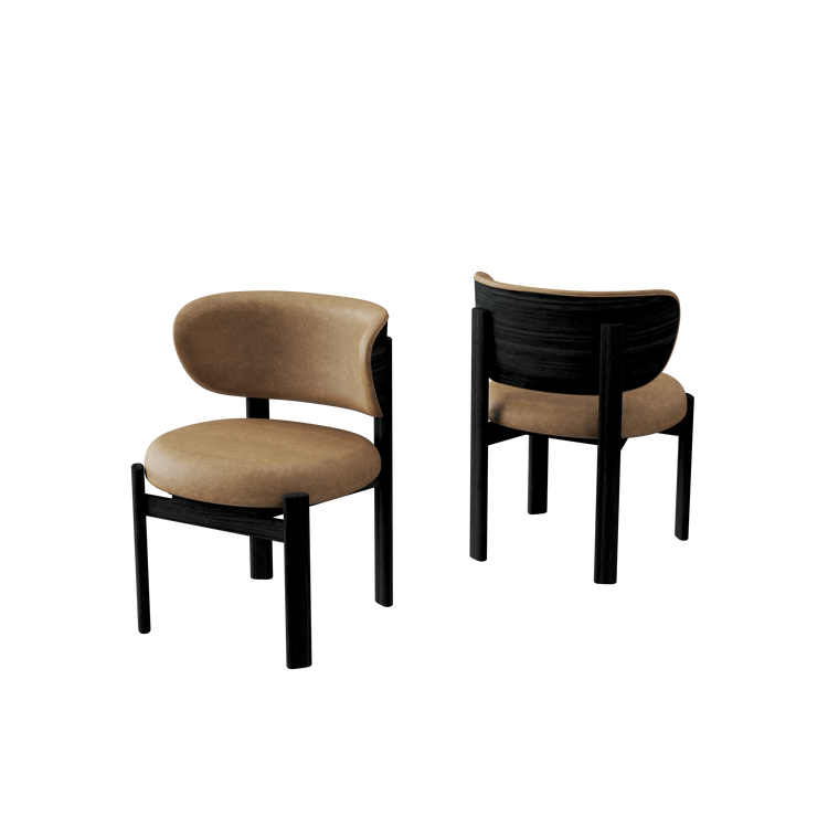 Tedong Dining Chair Black Sucupira - Camel