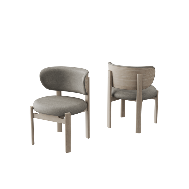 Tedong Dining Chair Breeze Oak - Dark Taupe