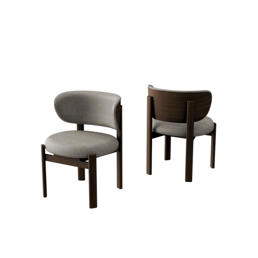 Tedong Dining Chair Smoked Walnut - Dark Taupe