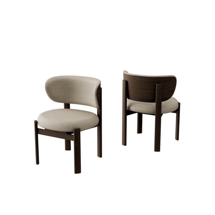 Tedong Dining Chair Smoked Walnut - Khaki
