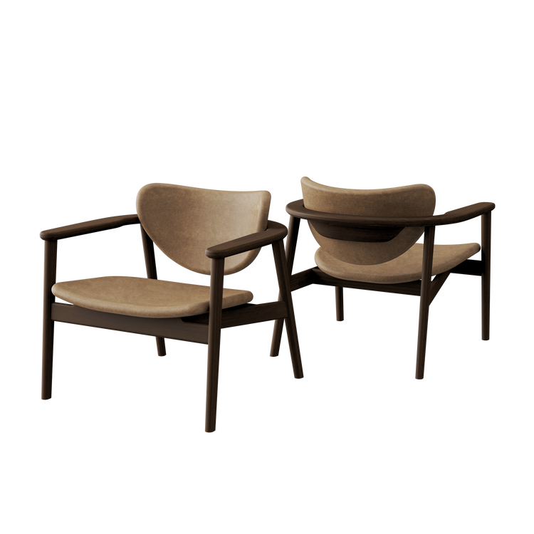 Anoa Lounge Chair Smoked Walnut - Camel