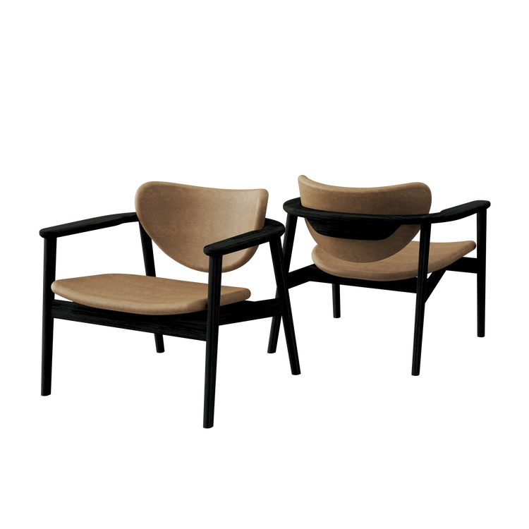 Anoa Lounge Chair Black Sucupira - Camel