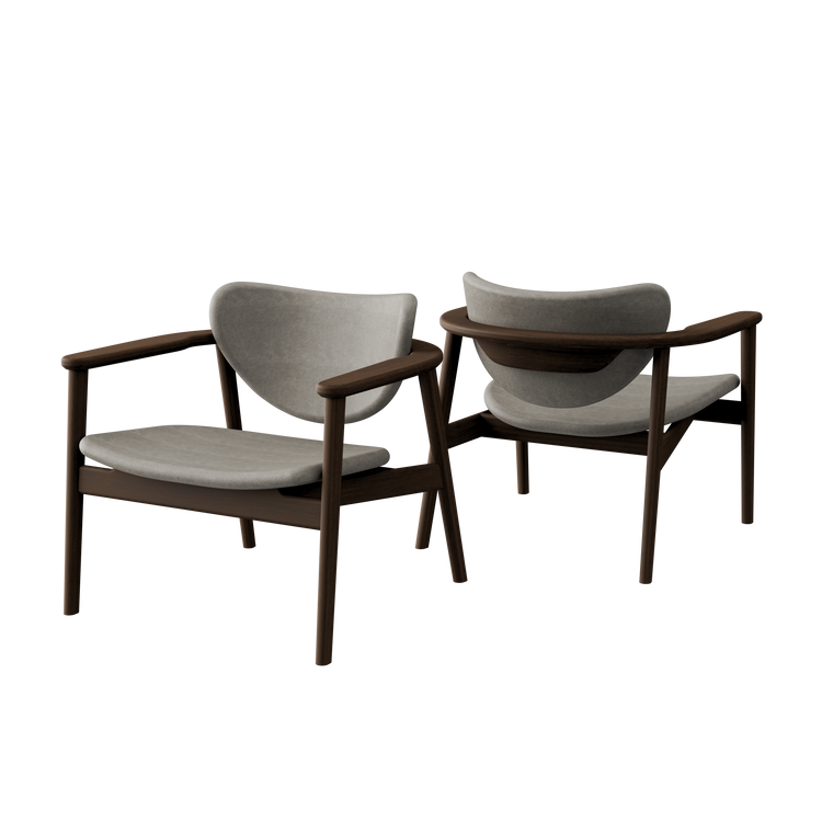 Anoa Lounge Chair Smoked Walnut - Dark Taupe