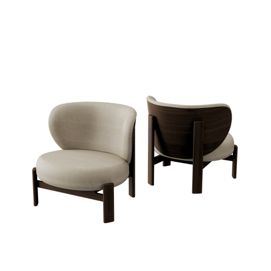 Tedong Lounge Chair Smoked Walnut - Khaki