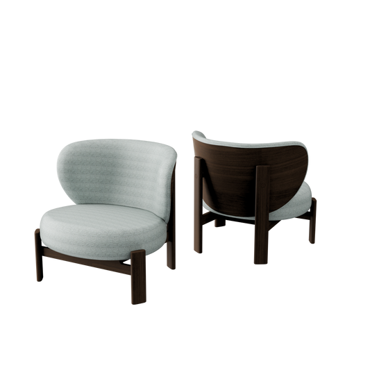 Tedong Lounge Chair Smoked Walnut - Beige