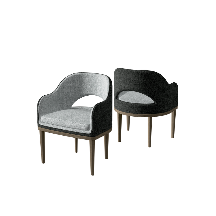 Sura Dining Chair Coffee Brown - Iron Pewter
