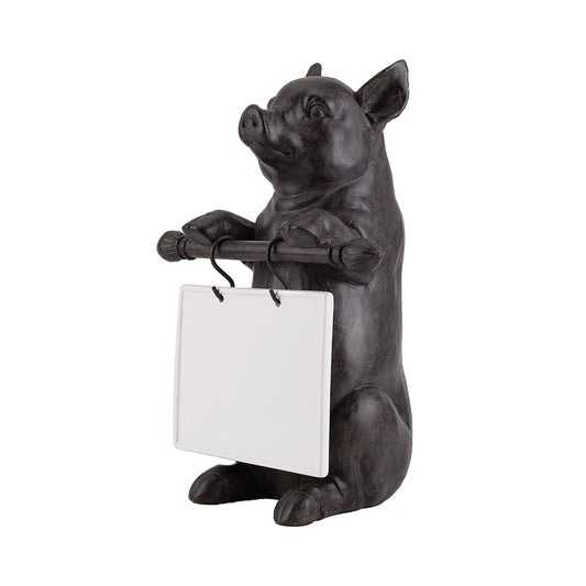 Lumikasa Resin Pig with Ceramic Message Board