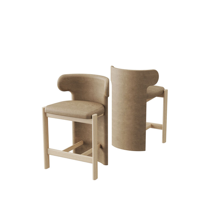 Liman Counter Stool Full Back Natural