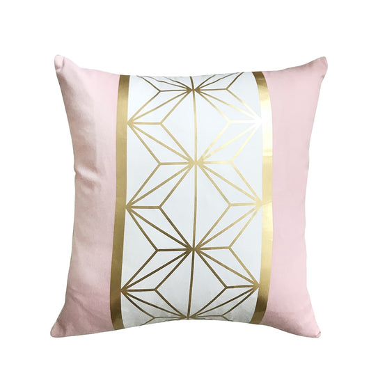 Harriet and Co Sarung Bantal Geo Gold Blush