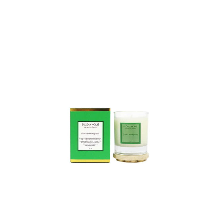 Euodia Home Fresh Lemon Grass Travel Soy Scented Candle 60g