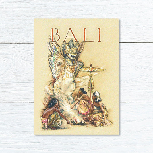Lumikasa Art Greeting Card Balinese Temple Ritual