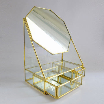 Harriet and Co Octagon Mirror Brass Box
