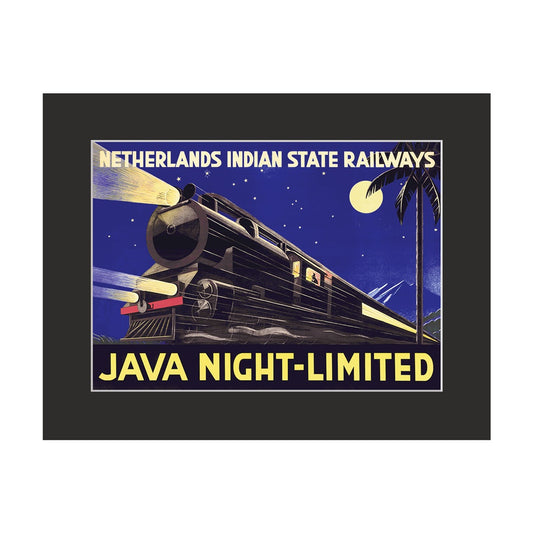Lumikasa Art Java Night Train Poster Cardboard Frame