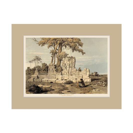 Lumikasa Art Ruins of the Modjo Paid Temple - Year 1852 Cardboard Frame
