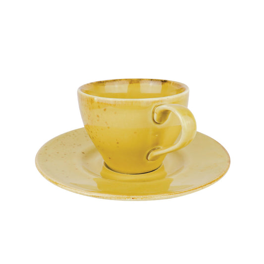 Lumikasa Nature Mustard Ceramic Tea Cup and Saucer
