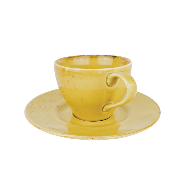 Lumikasa Nature Mustard Ceramic Tea Cup and Saucer