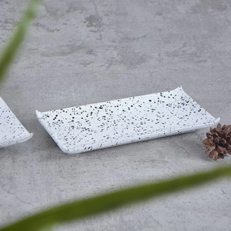 Nine Square Eiko Sushi Plate White Dotted