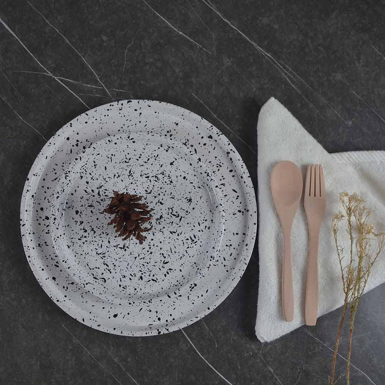 Nine Square Eiko Plate White Dotted