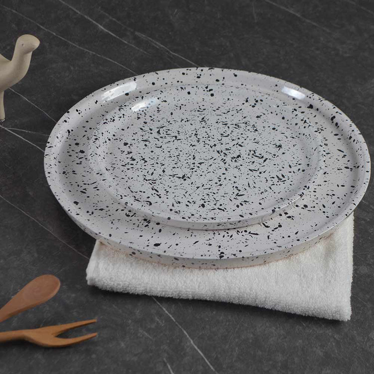 Nine Square Eiko Plate White Dotted