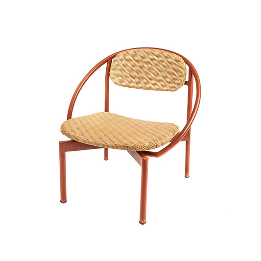 Every Collection LEHA Rattan Lounge Chair in Terracotta - Natural