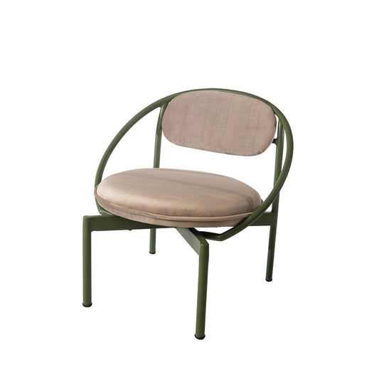Every Collection LEHA Lounge Chair Upholstered in Moss Green - Velvet Safari