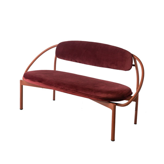 Every Collection LEHA Lounge Sofa Upholstered in Olive - Velvet Wine