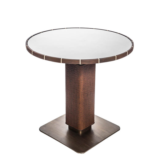 Every Collection WINNOW Side Table Red Walnut - Round