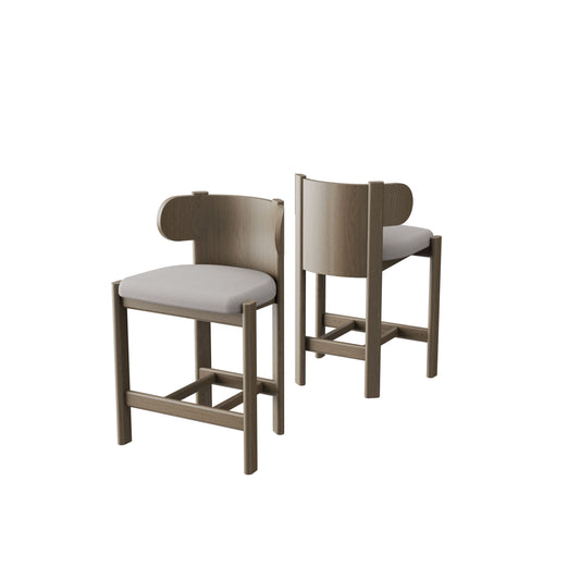 Liman Counter Stool Half Back Driftwood