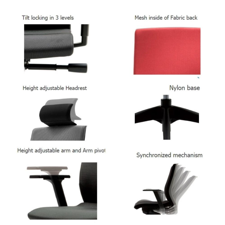 Firm Mono Chair Headrest Black