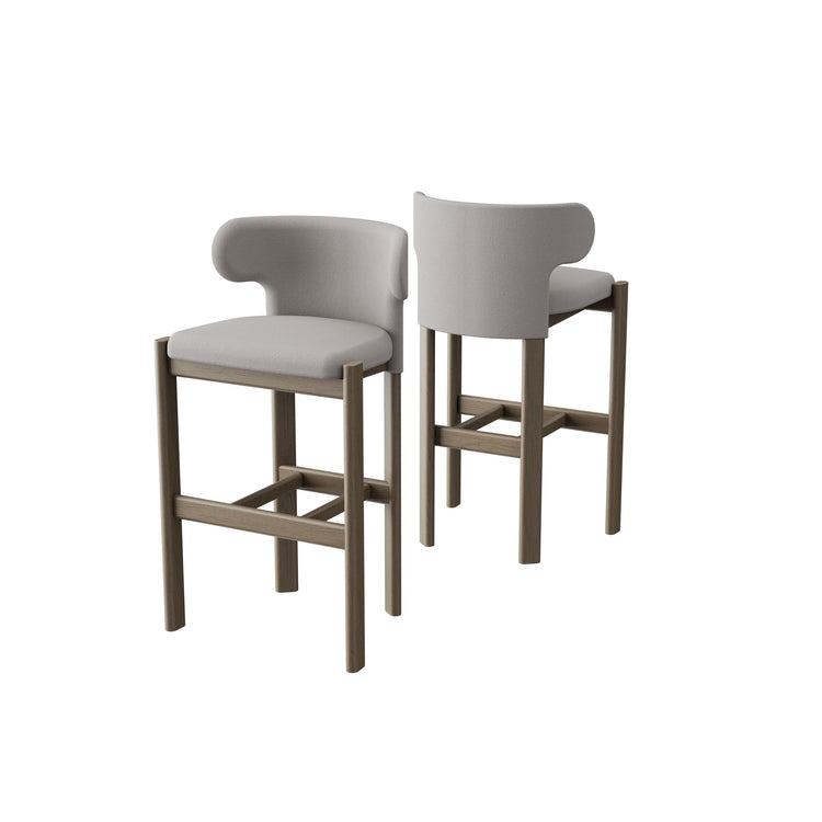 Liman Bar Stool Half Back Driftwood