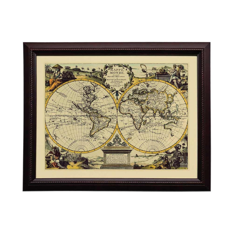 Lumikasa Art World Map C.1713 Frame Large