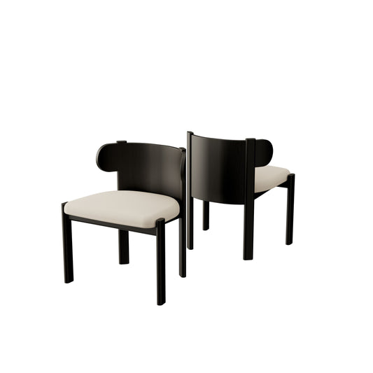 Liman Dining Chair Half Back Coffee Brown