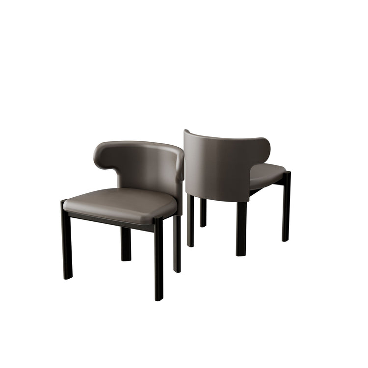 Liman Dining Chair Half Back Coffee Brown