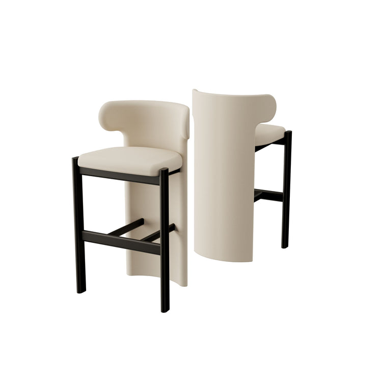 Liman Bar Stool Full Back Coffee Brown