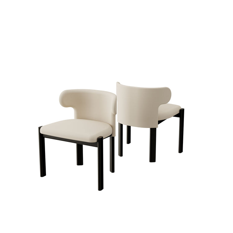 Liman Dining Chair Half Back Coffee Brown