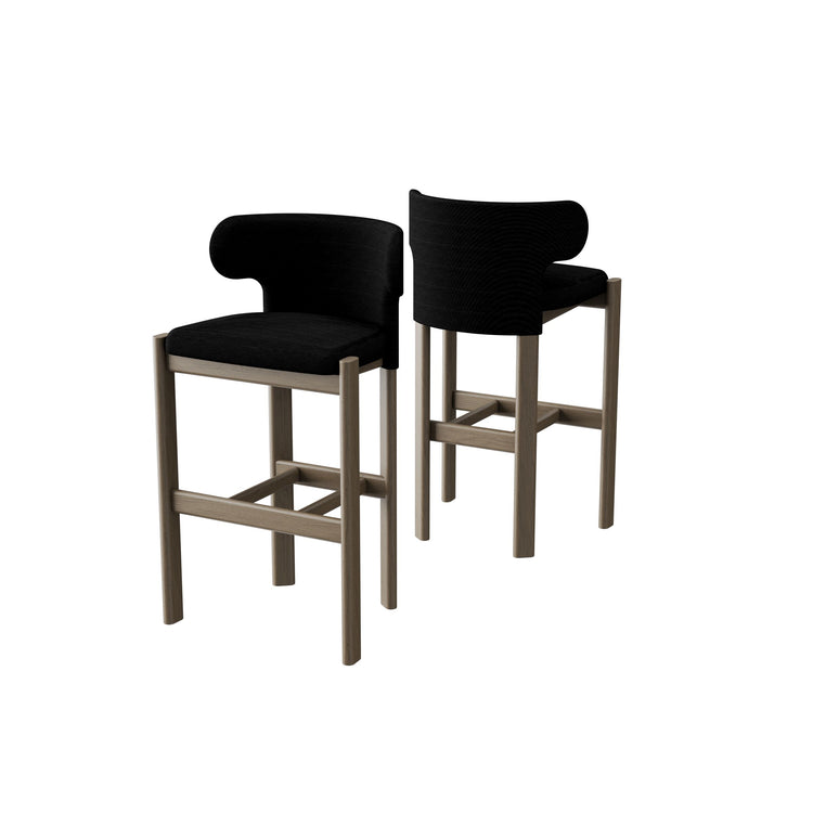 Liman Bar Stool Half Back Driftwood