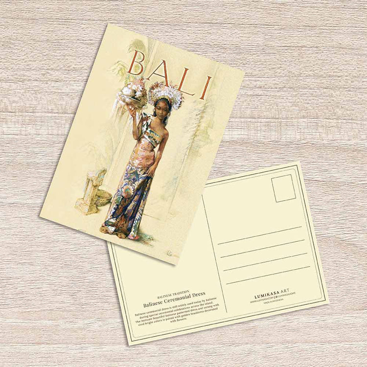 Lumikasa Art Postcard Balinese Ceremonial Dress