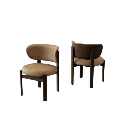 Tedong Dining Chair Smoked Walnut - Camel
