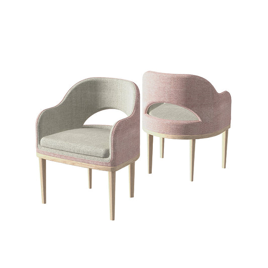 Sura Dining Chair Natural - Grey Pink