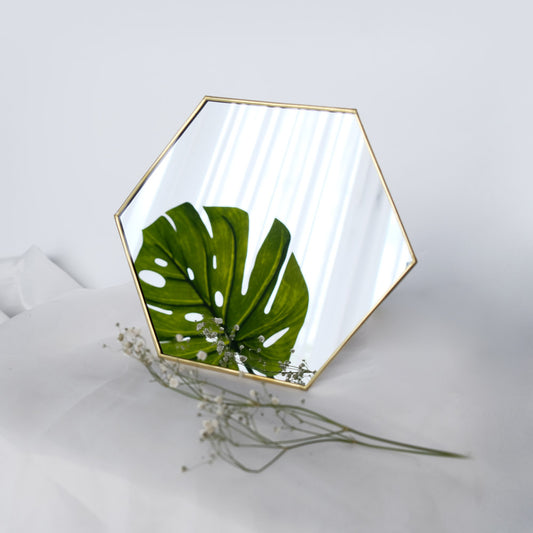 KANVA Home and Living HEXA Brass Standing Mirror